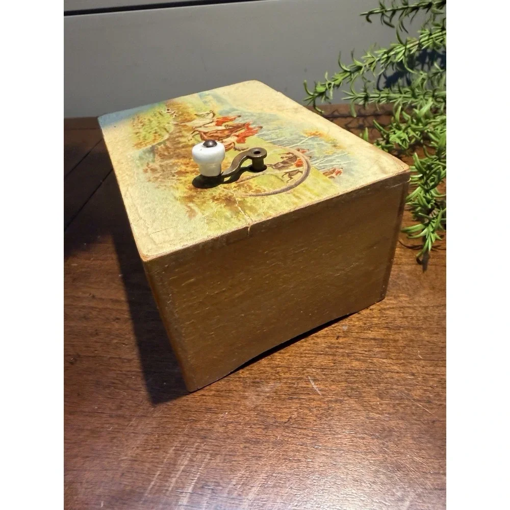 Antique C-Crank Music Box 1870s Manivelle Sur le Pont d'Avignon Equestrian Works